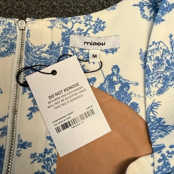 Miaou Imogene Corset in Blue Toile - Picture 8 of 10